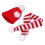 Mini Cappellino e Sciarpa in Lana per Bamboline 1/12 Rosso Bianco 2