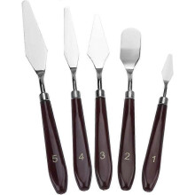 5 Pcs Spatula Set, Painting Knife, Spatula, Spatula, Mixing Knife, Scraper for Acrylic Paint, Oil Paint (Stainless Steel)
