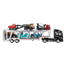 (Black, with Modern Engineering Vehicle) 7 in 1 Transportvrachtwagen Speelgoed Legering Pull Back Groen 12.6in