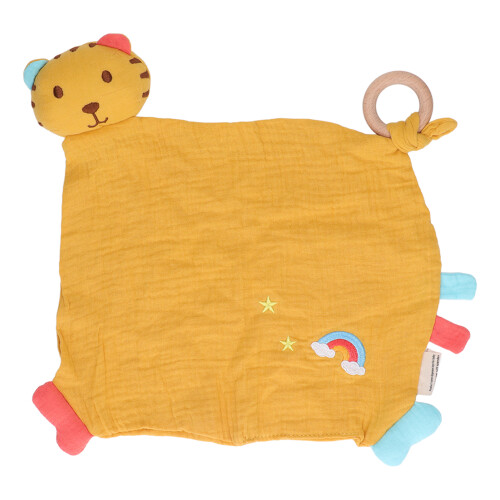 Fabric Cuddle Blanket Cotton Tiger Shape Teether Chewable