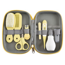 (Yellow) Baby-Pflegeset: Bürste, Nagelknipser, Nasenreiniger, Schere