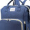 (Dark Blue) Borsa Pannolini Rosa Grande Portatile 5