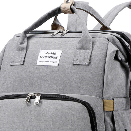(Grey) Borsa Pannolini Rosa Grande Portatile 1