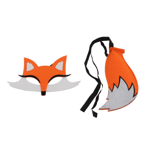 Fuchs-Maske mit Schwanz Felt Halloween Kostüm 1