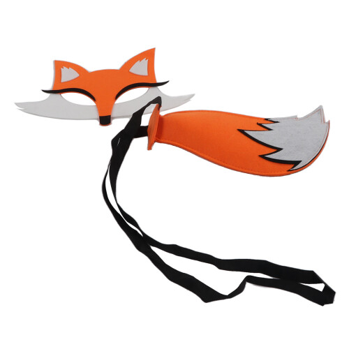 Fuchs-Maske mit Schwanz Felt Halloween Kostüm 2