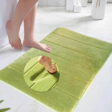 Green Memory Foam Bath Mat Rugs Non Slip Absorbent Bathroom Rug Carpet Super Water Absorption Bathroom Carpet Machine Washable Quick Dry Non-slip Thic