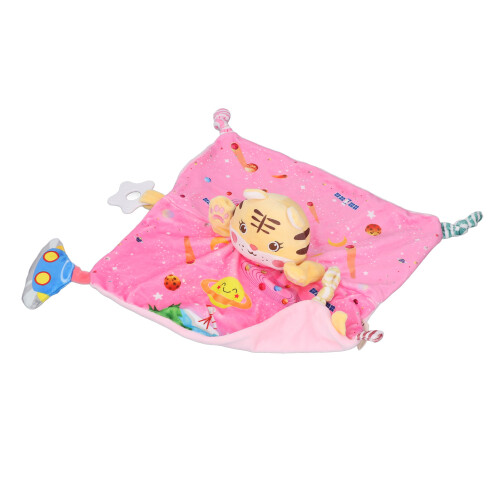 (Pink) Weiches Plüsch-Tiger-Sicherheitsdecke Rosa 1
