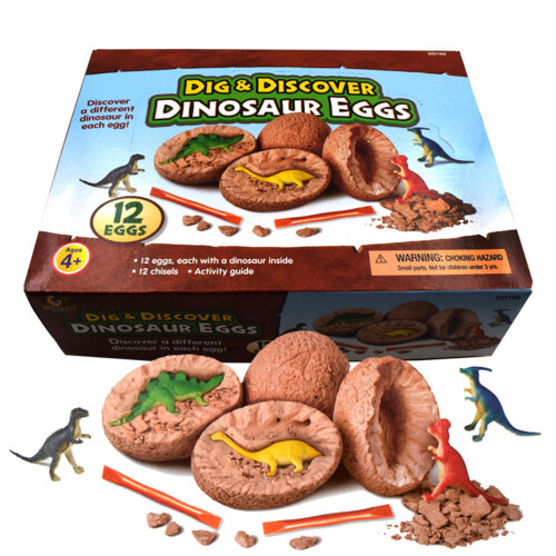 12pcs Kids Dinosaur Egg Dig Kit Archaeology Toy