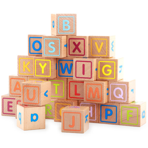 26pcs Wooden ABC Blocks