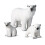 3x Realistic Polar Bear Plastic Animal Figures 1