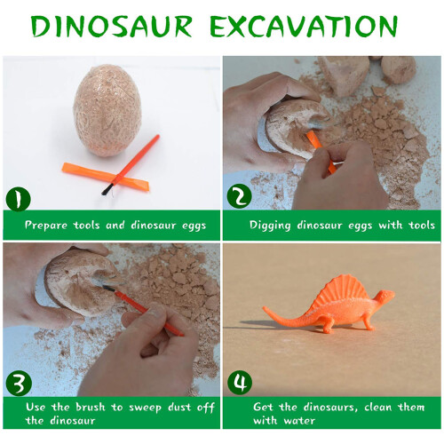 12pcs Kids Dinosaur Egg Dig Kit Archaeology Toy 2