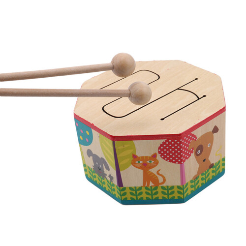 Tamburo musicale in legno per bambini 1