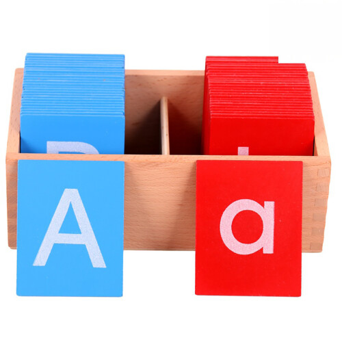 Kids Double Lettered Sandpaper Board Red Blue Case 2
