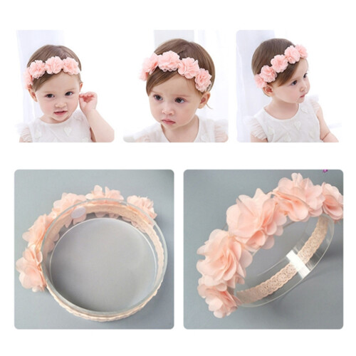3x Babygirl-Band mit Haarschleife, elastisch 1