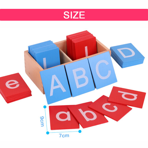 Kids Double Lettered Sandpaper Board Red Blue Case 1