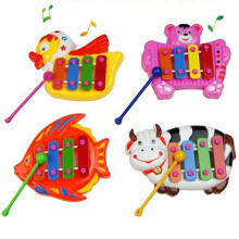 Cartoon Animal 4 Scales Resonator Piano Xylophone Music Knocking Toy