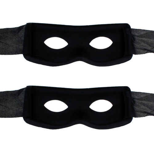 2x oogmasker kostuum zwart feest