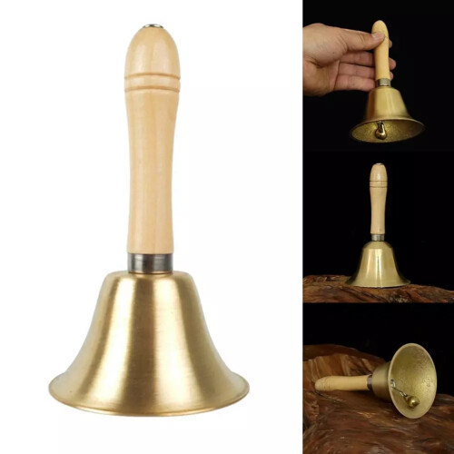 Messingglocke mit Holzgriff für Deko 1