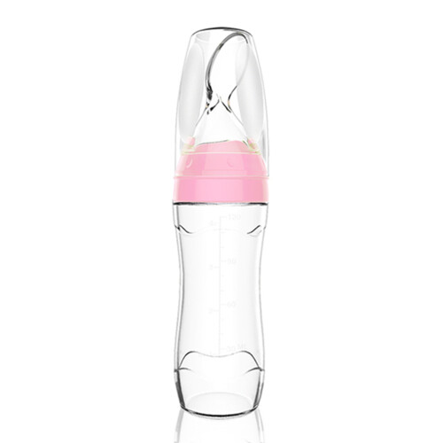 Baby-Silikon-Druckflasche mit Löffel