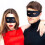 2x oogmasker kostuum zwart feest 2