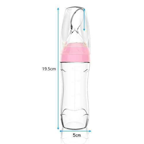Baby-Silikon-Druckflasche mit Löffel 1