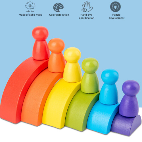 Houten Regenboog Stapelspeelgoed 2