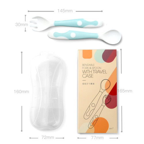 Baby-Löffel-Gabel-Set mit Reiseetui zum Training 1