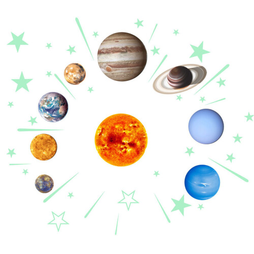 Luminous Solar System Planets Fluorescent Wandsticker für Kinder
