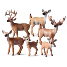 6x Weihnachts-Hirschornamente Kunststoff-Lernspielzeug