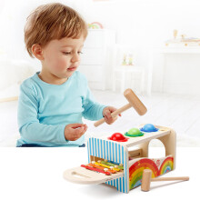 Baby Wooden Three Balls Knocking Table Xylophone Early Education Toy
