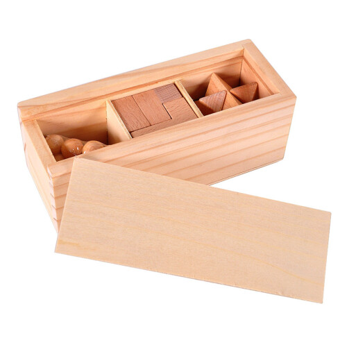 3x Holz-Rätsel: Kongming Luban Lock 3D-Puzzle 1