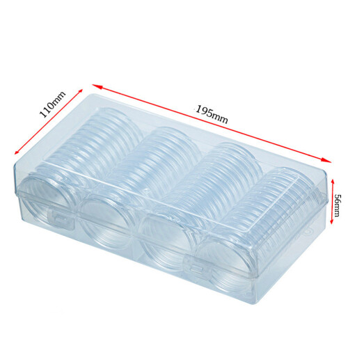 60 Stuks Munt Capsules 41mm Plastic Opslag Organizer 1