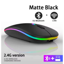 Zaprix Black Wireless Mouse Rechargeable Bluetooth