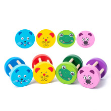 Holzrassel-Rollzylinder-Früherziehung-Baby-Musikspielzeug