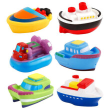 6-teiliges Cartoon-Boot-Badspielzeug mit Wasserspritzfunktion