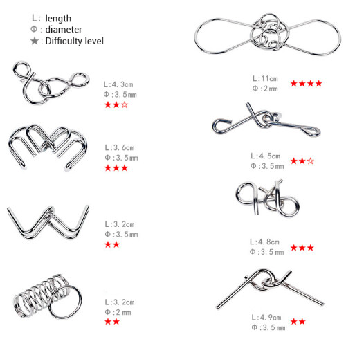 Metal Wire IQ Puzzle Brain Teaser 2