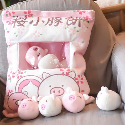 Soft Animal Pillow with 8 Mini Dolls 1