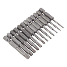 12pcs 6.35mm Hex Shank Magnetic Phillips Cross Head Screwdriver Bits Set Power Tools - 50mm,,silver