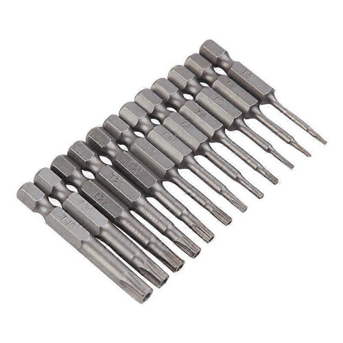 12pcs 6.35mm Hex Shank Magnetic Phillips Cross Head Screwdriver Bits Set Power Tools - 50mm,,silver