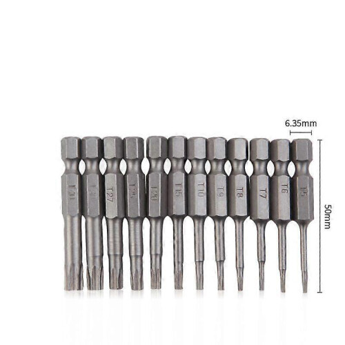 12pcs 6.35mm Hex Shank Magnetic Phillips Cross Head Screwdriver Bits Set Power Tools - 50mm,,silver 2