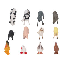 12 Mini-Tiermodelle, pädagogisch, realistisch, Bauernhof-Set, 3+