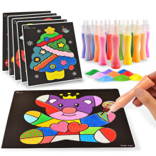 (24 Colors 42 Sheets) Set Carta Disegno Sabbia 24 Colori 42 Fogli