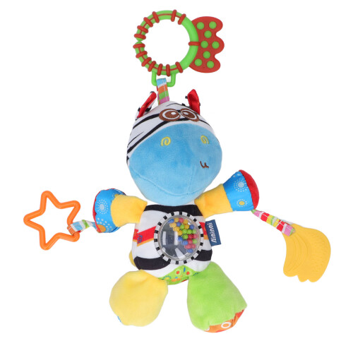 (Colorful Pinto) Stroller Rattle Toy Odorless Baby Comforter Hanging Teether 1