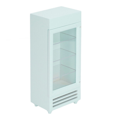 (Mint Green) Vertikalkühlschrank 1:12 Holz DIY Rot 1