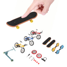 Mini Finger Skateboards Toys Set Aluminum Alloy Plastic for Kids, 150g