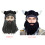 Creative Parent-Child Beard Horns Beanie Hat Handmade-M Brown 2