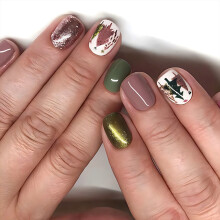 24 stuks volledige dekking Stick on Nails Kerst kunstnagels