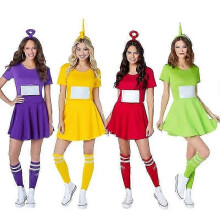 (Adult L, Yellow) Women's Teletubbies Costume Tinky Winky Dipsy Laa-laa Po Cosplay Dress Party Fancy Dress-2025-ss