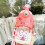 (Pink) Straw Cup PC PP Silicone 600ml Cute Portable Pink 1
