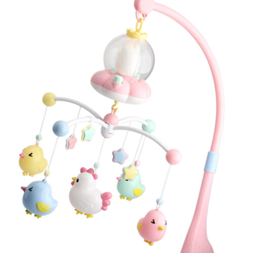 (Pink) Mobile musicale per culla con luce notturna verde 2